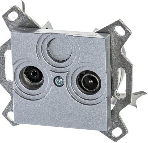 Розетка TV+R Оконечная без рамки ABB EPJ Levit 1-м. серебро картинка